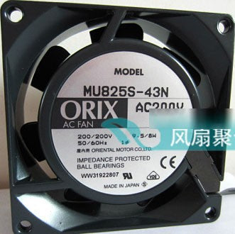 ORIX MU825S-43N 200/220V  9.5W 8W cooling  fan ORIX MU825S-43N 200/220V  9.5W 8W cooling  fan